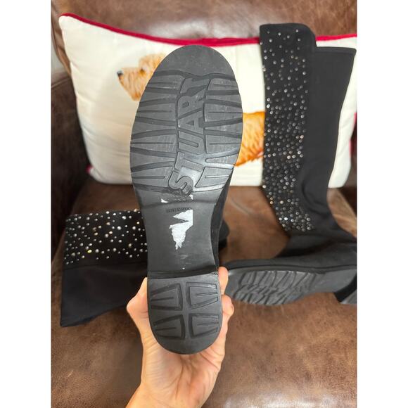 Stuart Weitzman 5050 Suede Embellished Studded Over The Knee Tall Boots size 7.5 - Picture 5 of 9